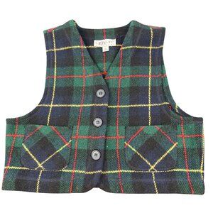 Vintage Karen Kane women’s Plaid Wool-Blend Vest Sz Medium Y2K Old Money Preppy